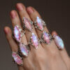 "Twilight Tear" ring with moonstone r. 19 - Image 5