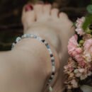 Fußkettchen mit Monden und Steinen – Silberne Nacht