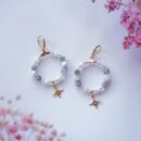 Kolczyki z labradorytem – Popielate Koła z kamieniami naturalnymi