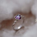 Pierścionek srebrny z ametystem „Serce Fioletu”, r. 13,5