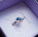 Magischer Ring: Silber und Mondstein - Größe 9,5