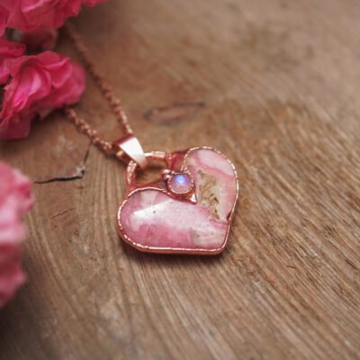Naszyjnik z Rodochrozytem - romantyczne serce