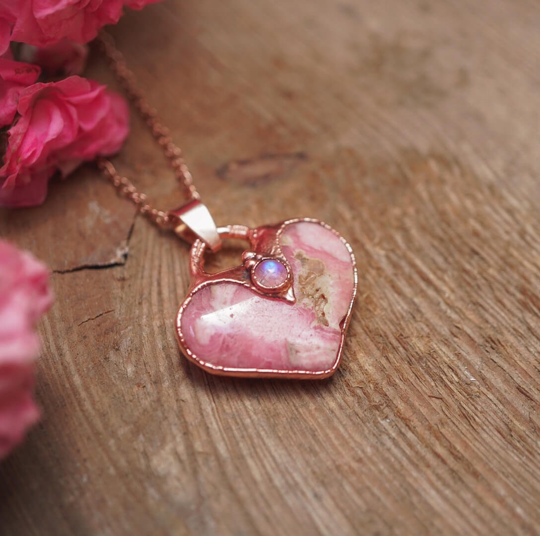 Naszyjnik z Rodochrozytem - romantyczne serce
