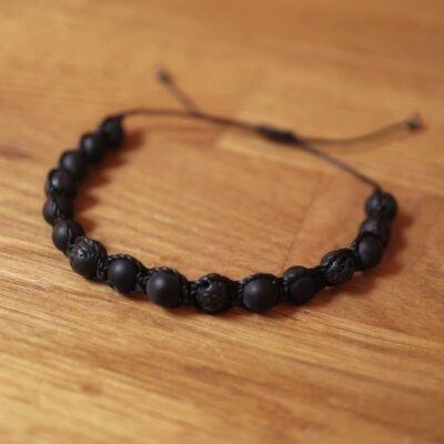 Elemental Elegance: Onyx and Lava Bracelet