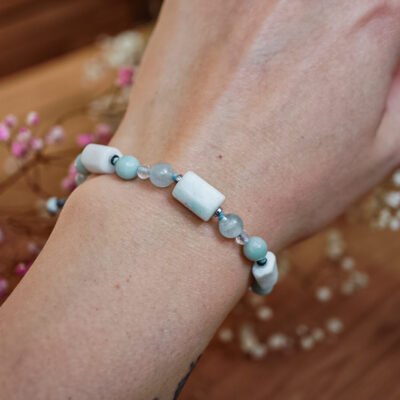 Armband Blaue Tiefe – Larimar und Aquamarin in Harmonie