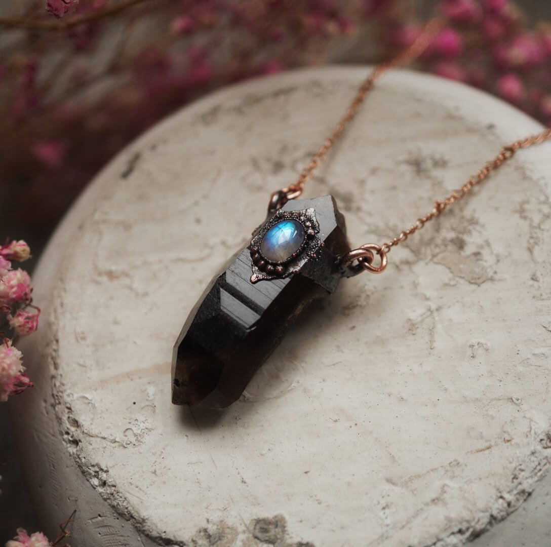 Naszyjnik z Kwarcem Dymnym - Księżycowa Magia - obrazek 2