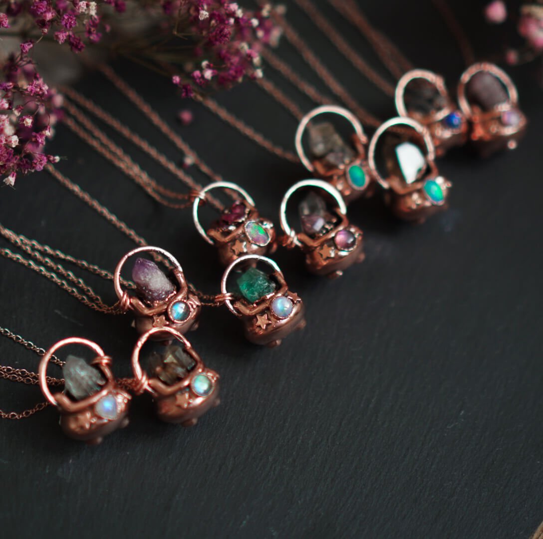 Naszyjnik Kociołek Czarownicy z Ametystem i Labradorytem - obrazek 6