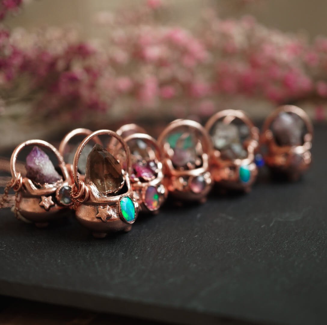 Naszyjnik Kociołek Czarownicy z Ametystem i Labradorytem - obrazek 7