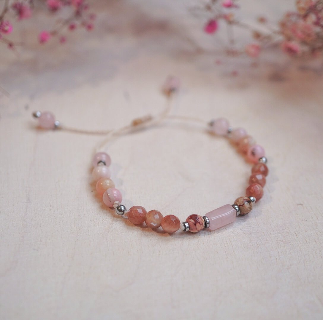 Słoneczna Delikatność – Bransoletka z Kwarcem Różowym