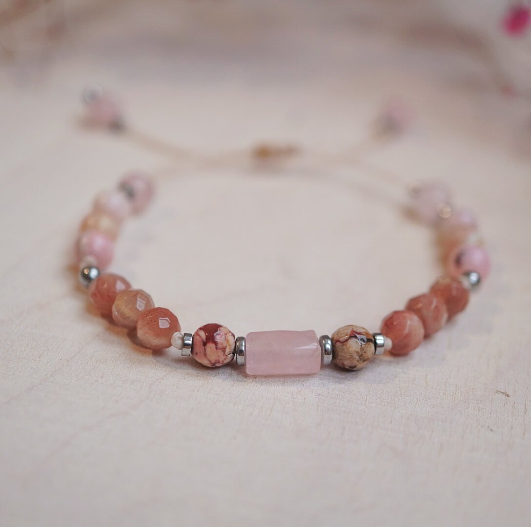 Słoneczna Delikatność – Bransoletka z Kwarcem Różowym - obrazek 2
