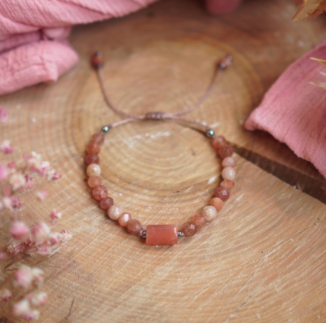 Bransoletka Promienistego Blasku – Kamień Słoneczny i Hematyt - obrazek 2