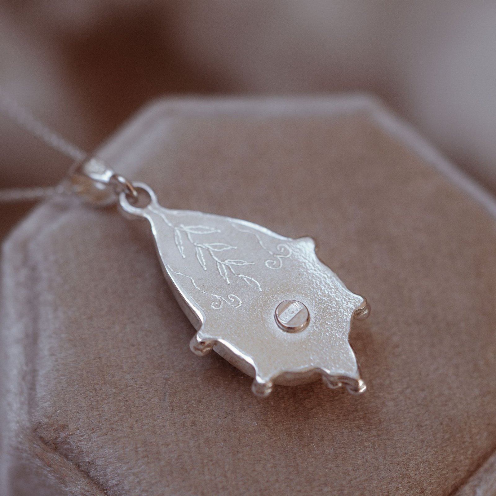 Srebrny naszyjnik z labradorytem – Nocny Fiolet - obrazek 5