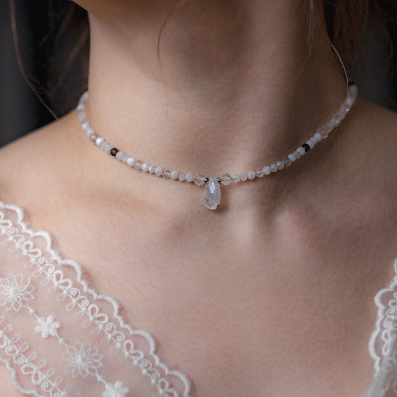 naszyjnik z czarnym turmalinem srebro 925