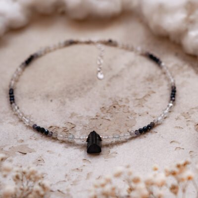 ręcznie wykonany naszyjnik z turmalinem czarnym