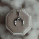 Srebrny naszyjnik księżyc kamień księżycowy – Moon Whisper