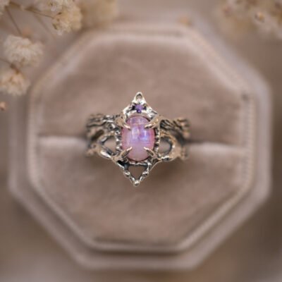 Ring mit rosa Mondstein – Mondstaub